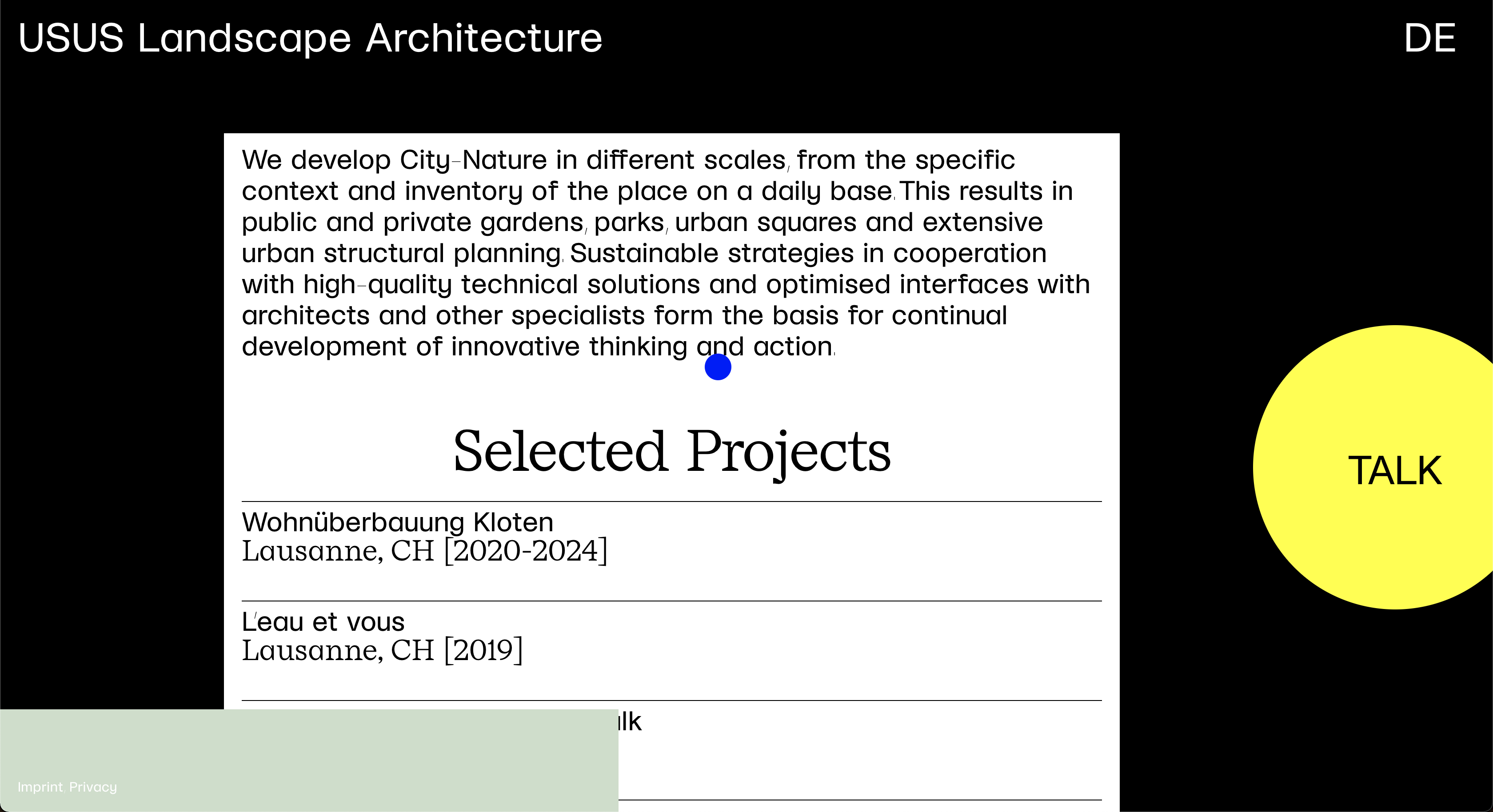 USUS Landscape Architecture Cover Image